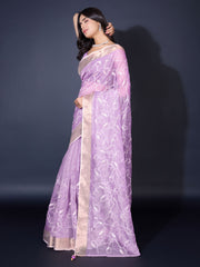 Sequence Embroidery Tissue Saree