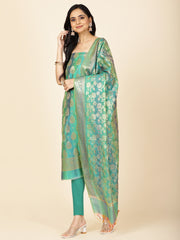 Woven Chanderi Unstitched Suit Piece With Dupatta