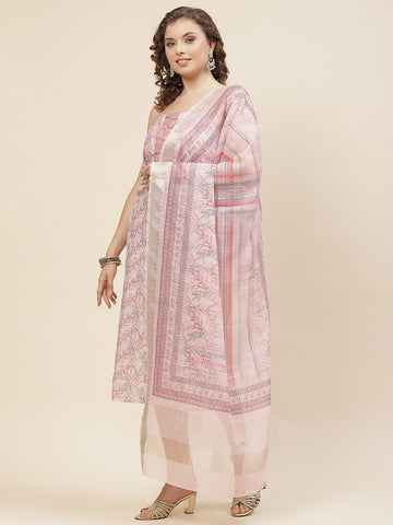 Printed Cotton Unstitched Suit Piece With Dupatta