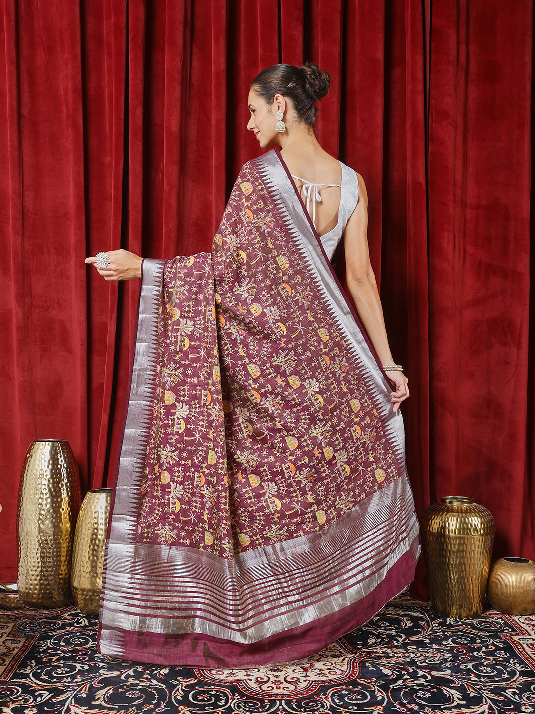 Digital Printed Art Silk Saree