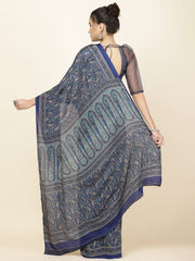 Printed Crepe Woven Saree