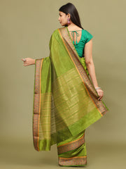 Zari Border Booti Woven Handloom Saree