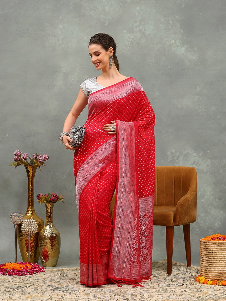 Zaari Jaal Crepe Saree