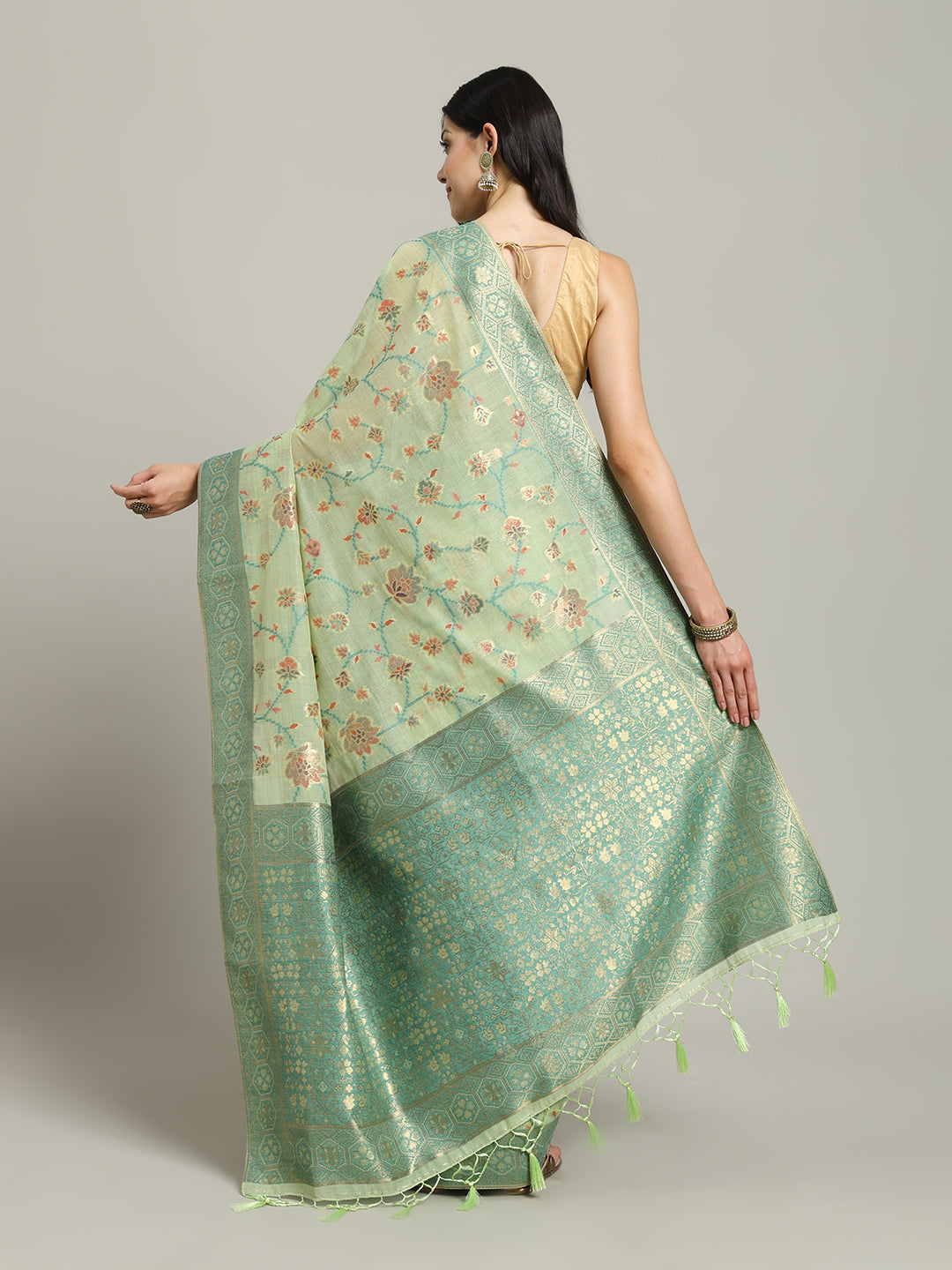 Zari Jaal Art Silk Woven Saree
