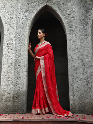 Sequence Embroidery Georgette Saree