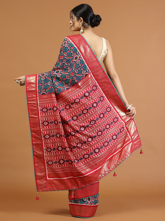 Patola Printed Art Silk Woven Saree