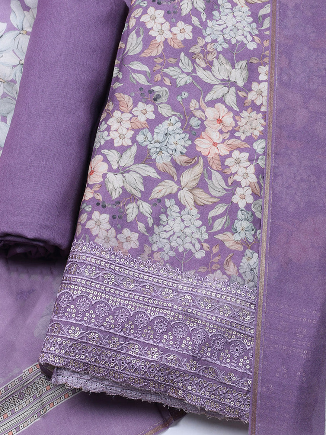 Printed Muslin Unstitched Suit With Dupatta