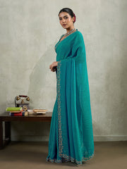 Embelished Satin Saree