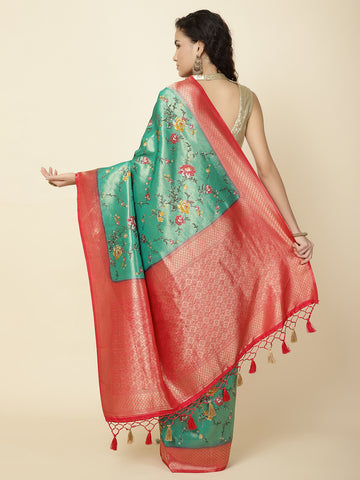 Zari Border Banarasi Woven  Saree