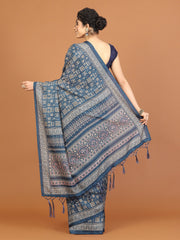 Digital Printed Tussar Woven Saree