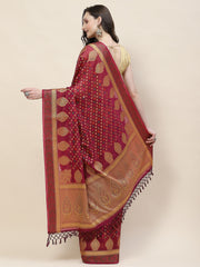 Stone Booti Cotton Woven Saree