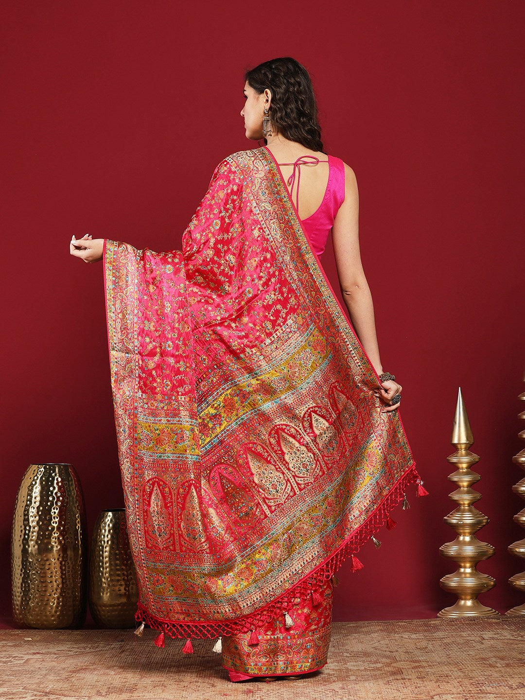 Woven Design Satin Saree