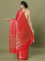 Zari Jaal Woven Crepe Saree