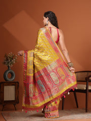 Woven Design Satin Saree