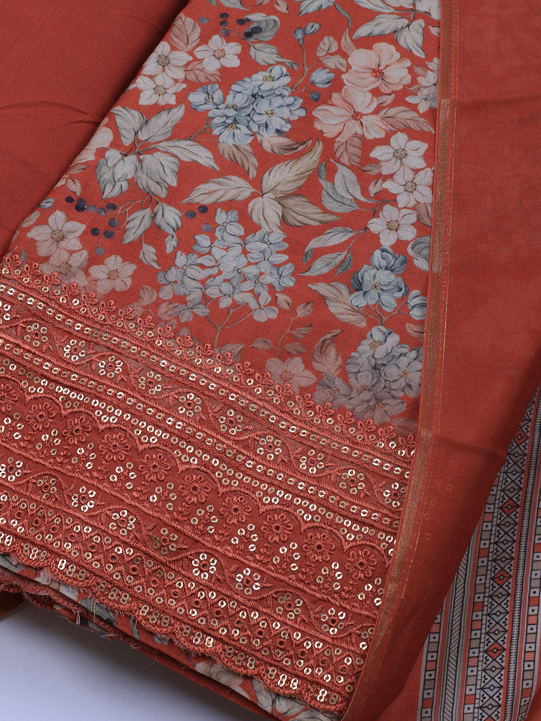 Printed Muslin Unstitched Suit With Dupatta