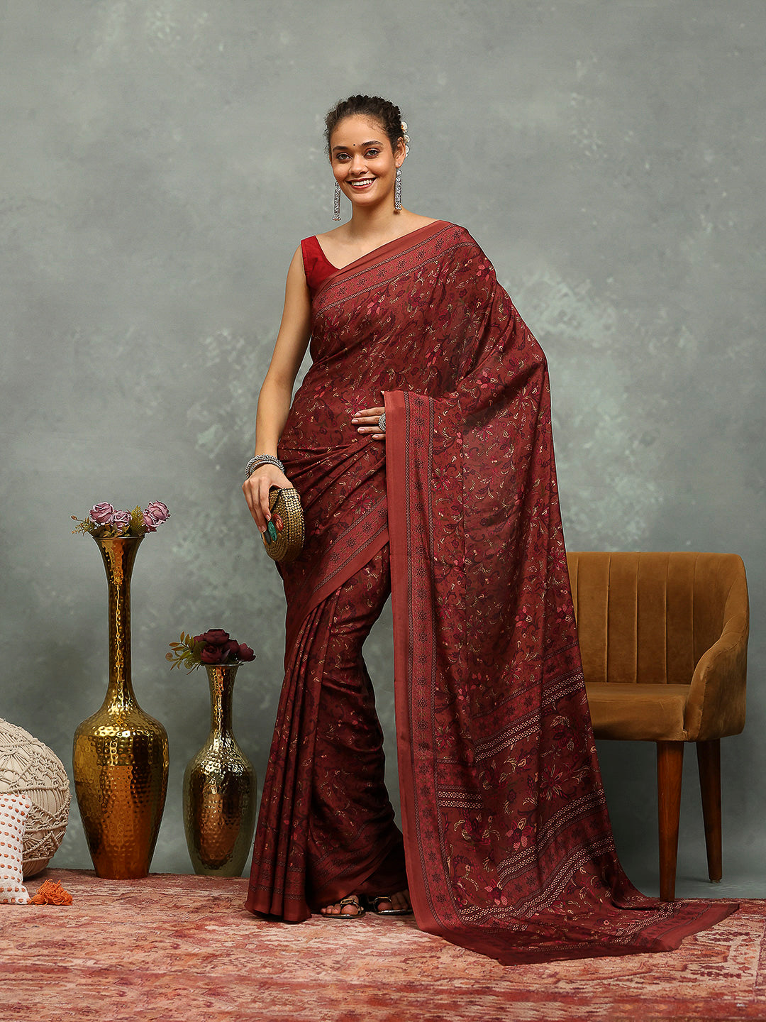 Digital Printed Crepe Saree