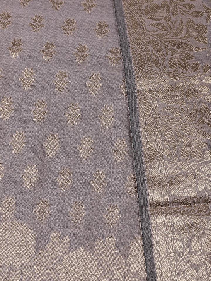 Woven Design Chanderi Unstitched Suit With Pant &amp; Dupatta