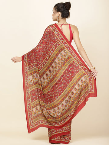 Printed Crepe Woven Saree