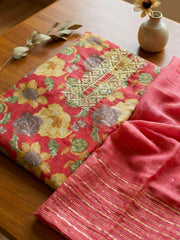 Embroidered Cotton Unstitched Suit With Pant