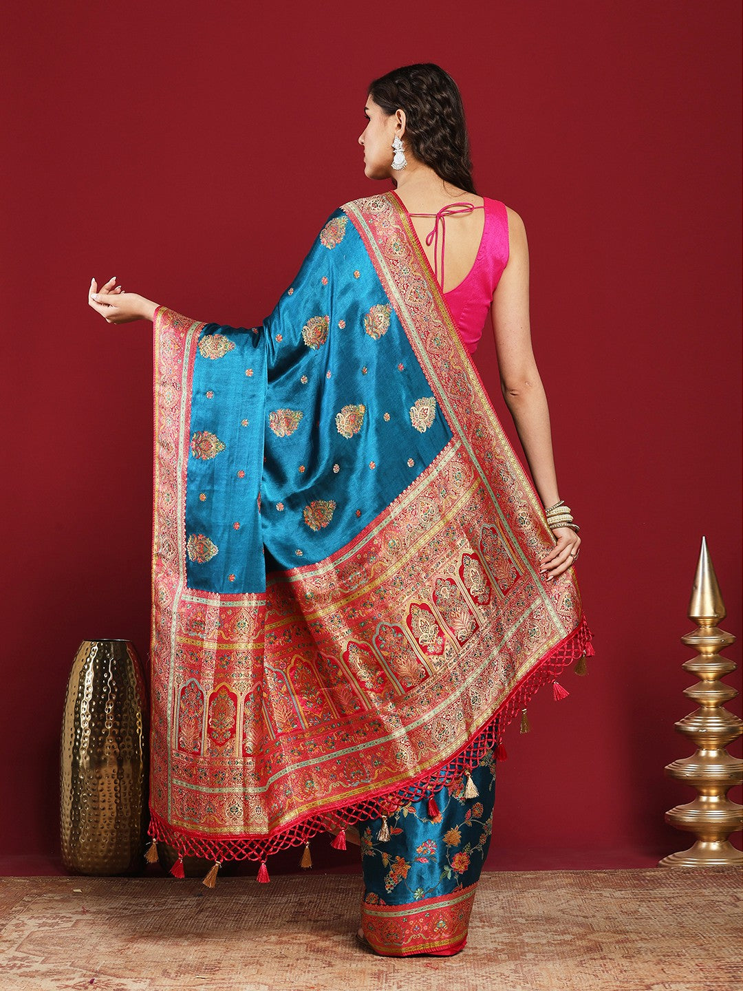 Woven Design Satin Saree