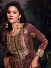 Embroidered Art Silk Suit With Pant & Dupatta