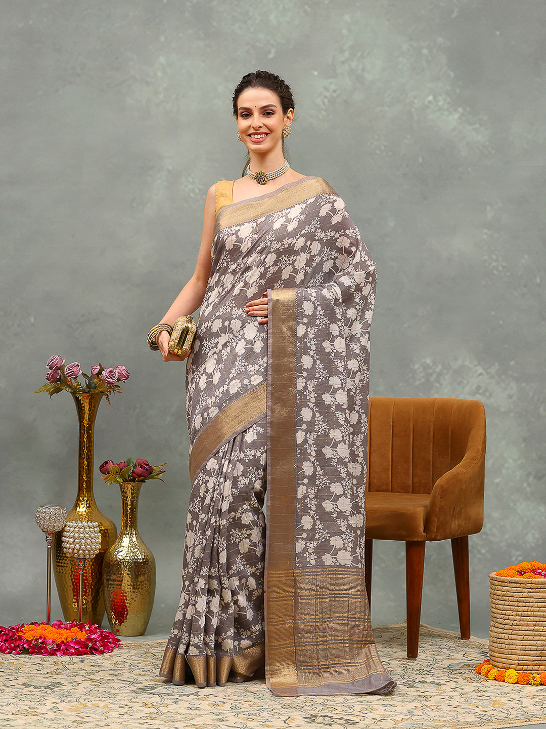 Digital Printed Art Silk Saree