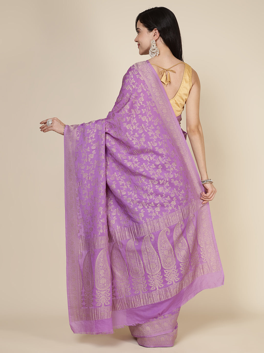 Border Zari Jaal Art Silk Woven Saree
