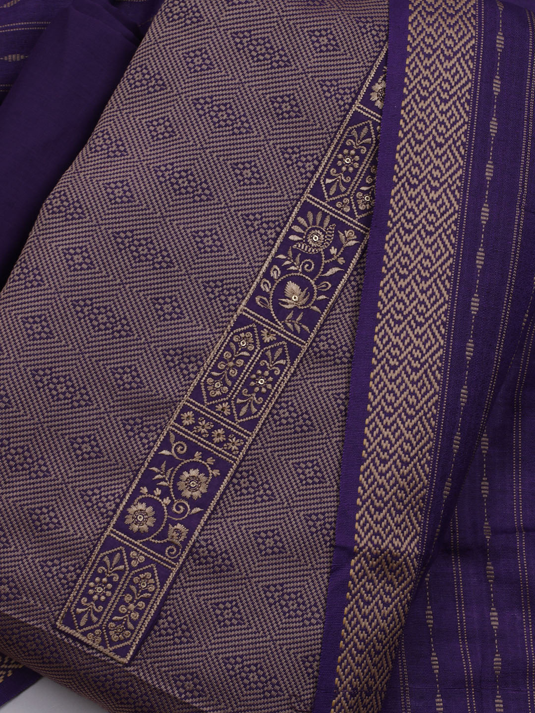Patch Neck Art Silk Unstitched Suit With Dupatta