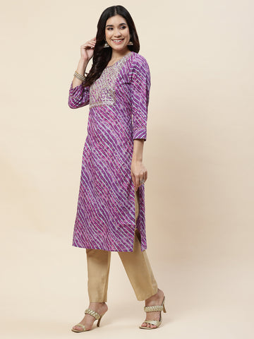 Leheriya Printed Cotton Kurta