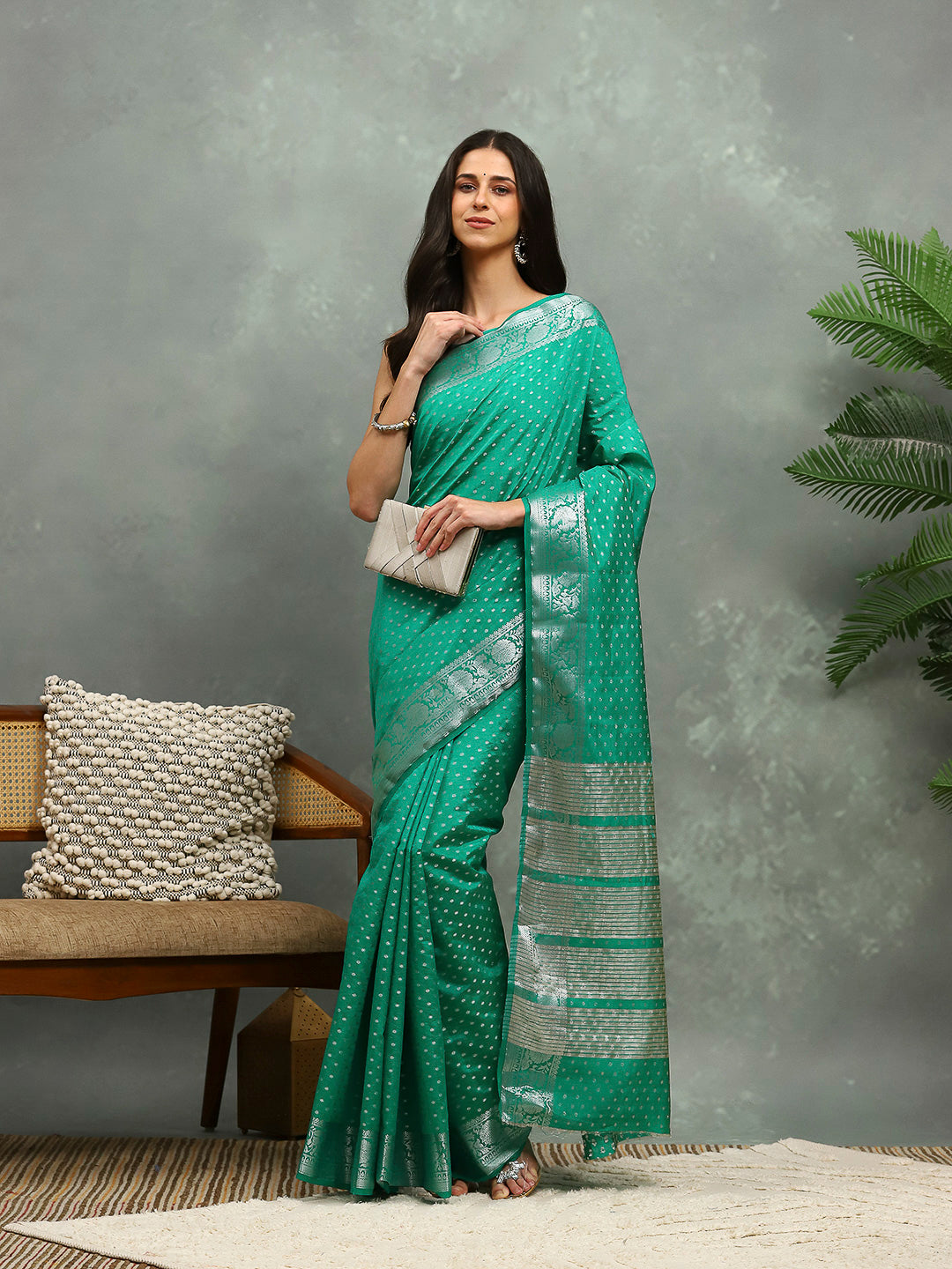 Woven Booti Art Silk Saree