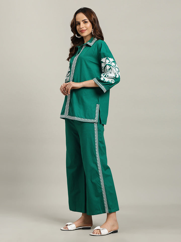 Printed Cotton Blend Kurta With Palazzo