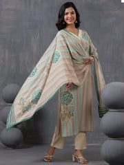 Printed Cotton Kurta With Pants & Dupatta