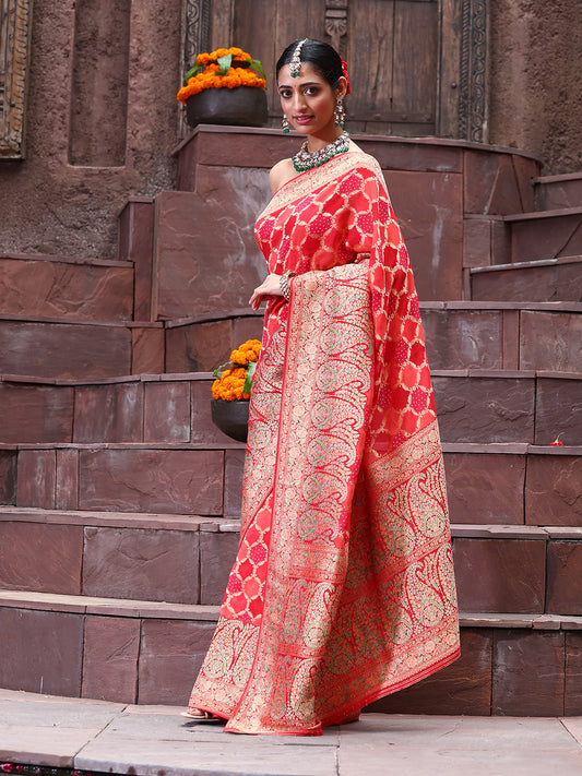 Zari Jaal Georgette Woven Saree