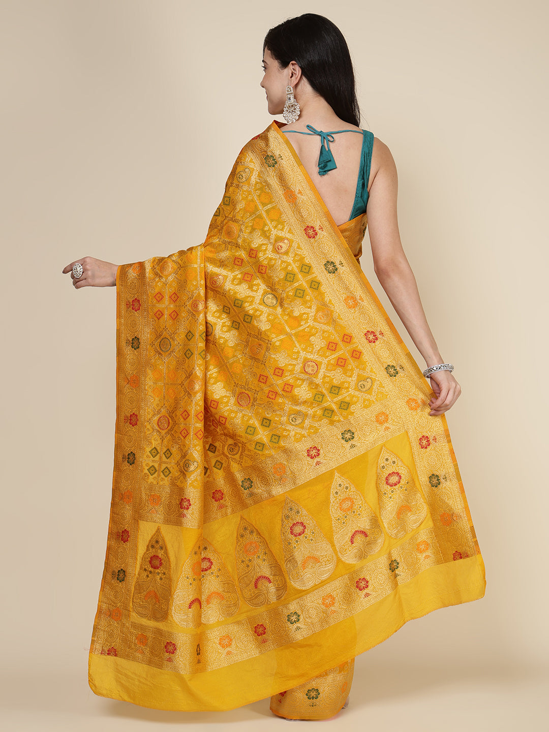 Zari Jaal Woven Art Silk Saree