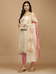 All Over Embroidered Tissue Unstitched Suit Piece With Dupatta