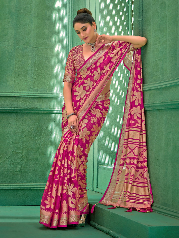 Floral Printed Georgette Saree