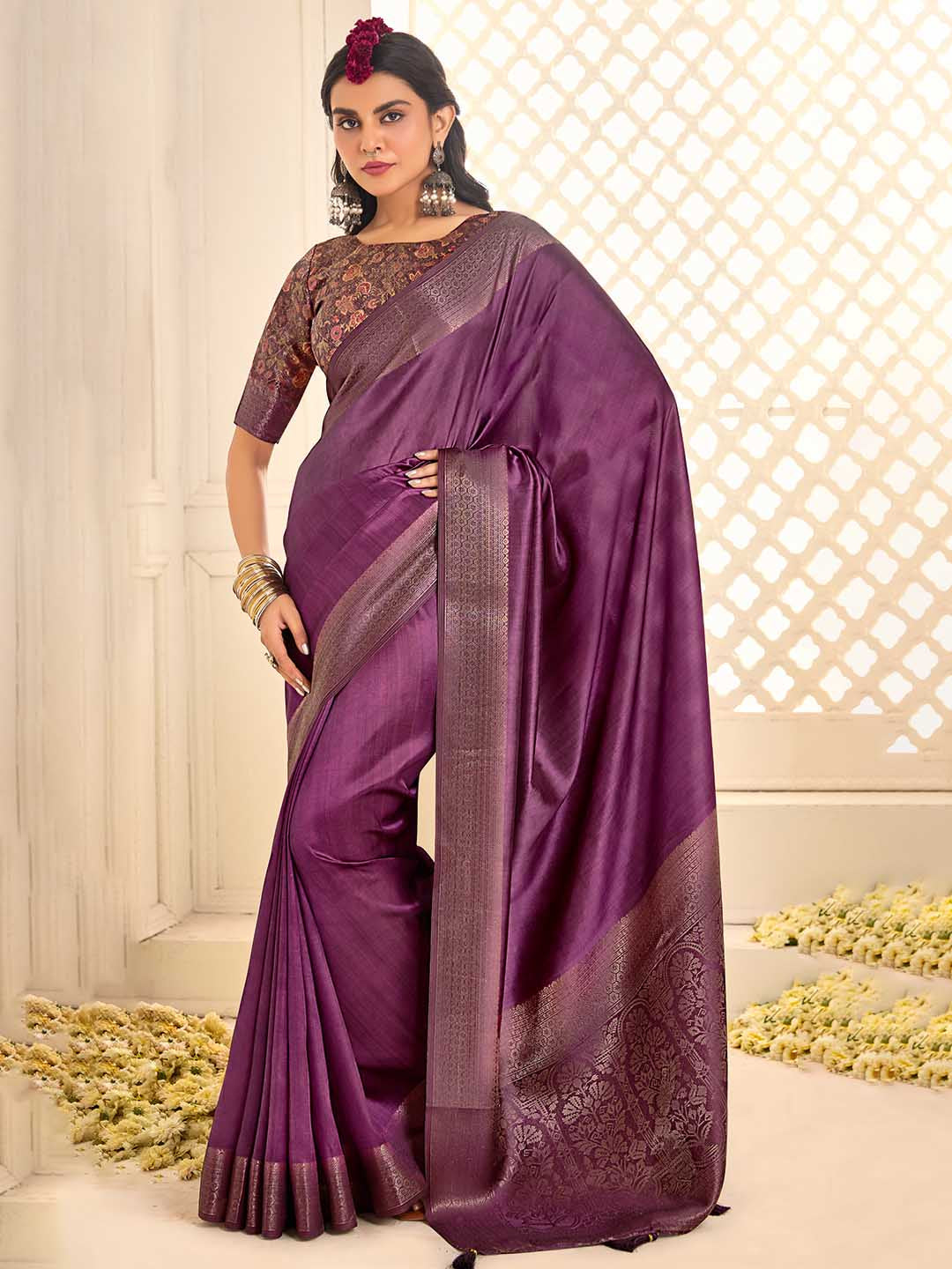 Zari Border Art Silk Saree
