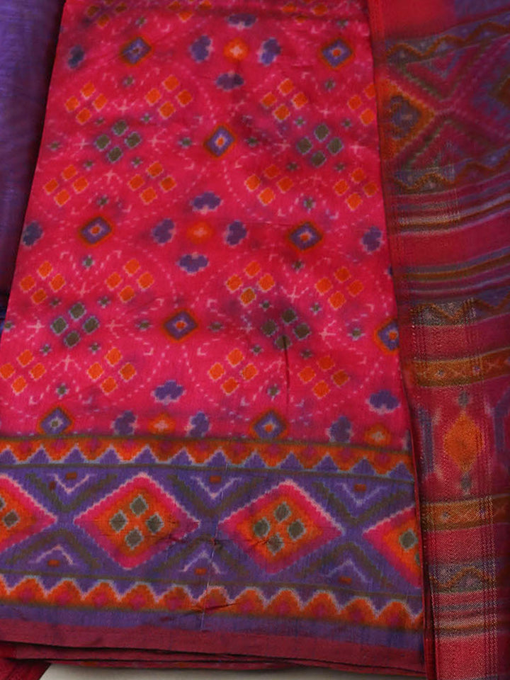 Woven Design Art Silk Unstitched Suit With Pant Dupatta