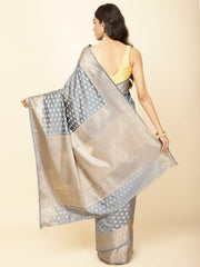 Zari Border Booti Woven Handloom Saree