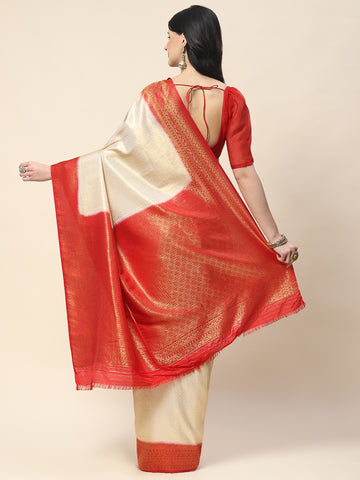 Zari Jaal Woven Handloom Saree