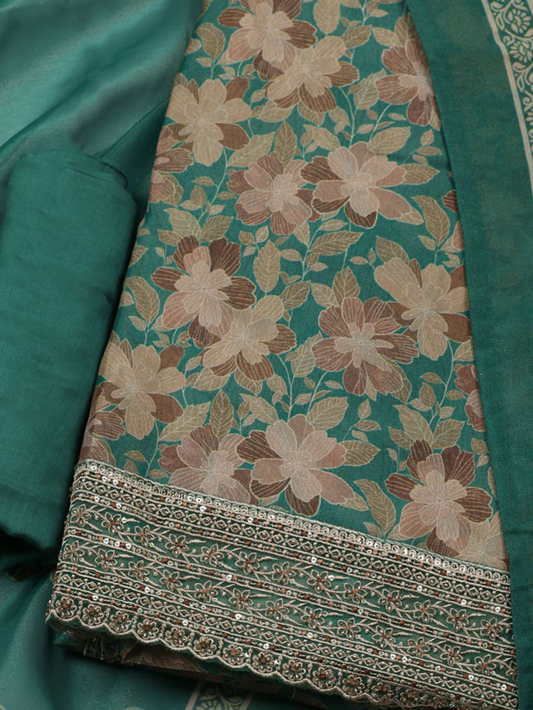 Embroidered Tissue Unstitched Suit With Dupatta