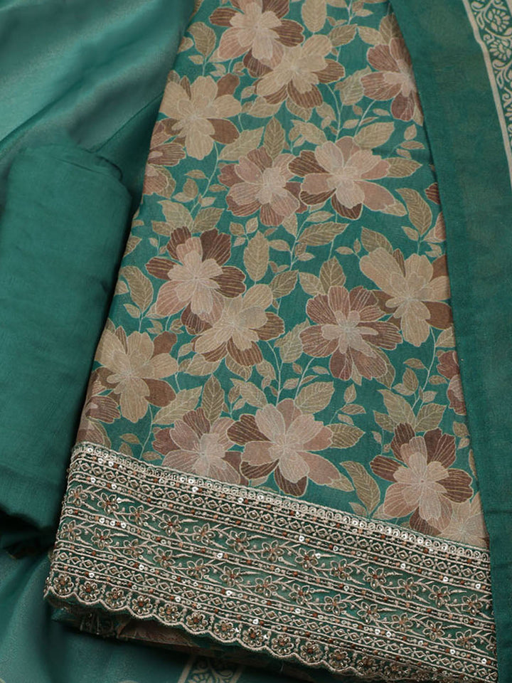 Embroidered Tissue Unstitched Suit With Dupatta