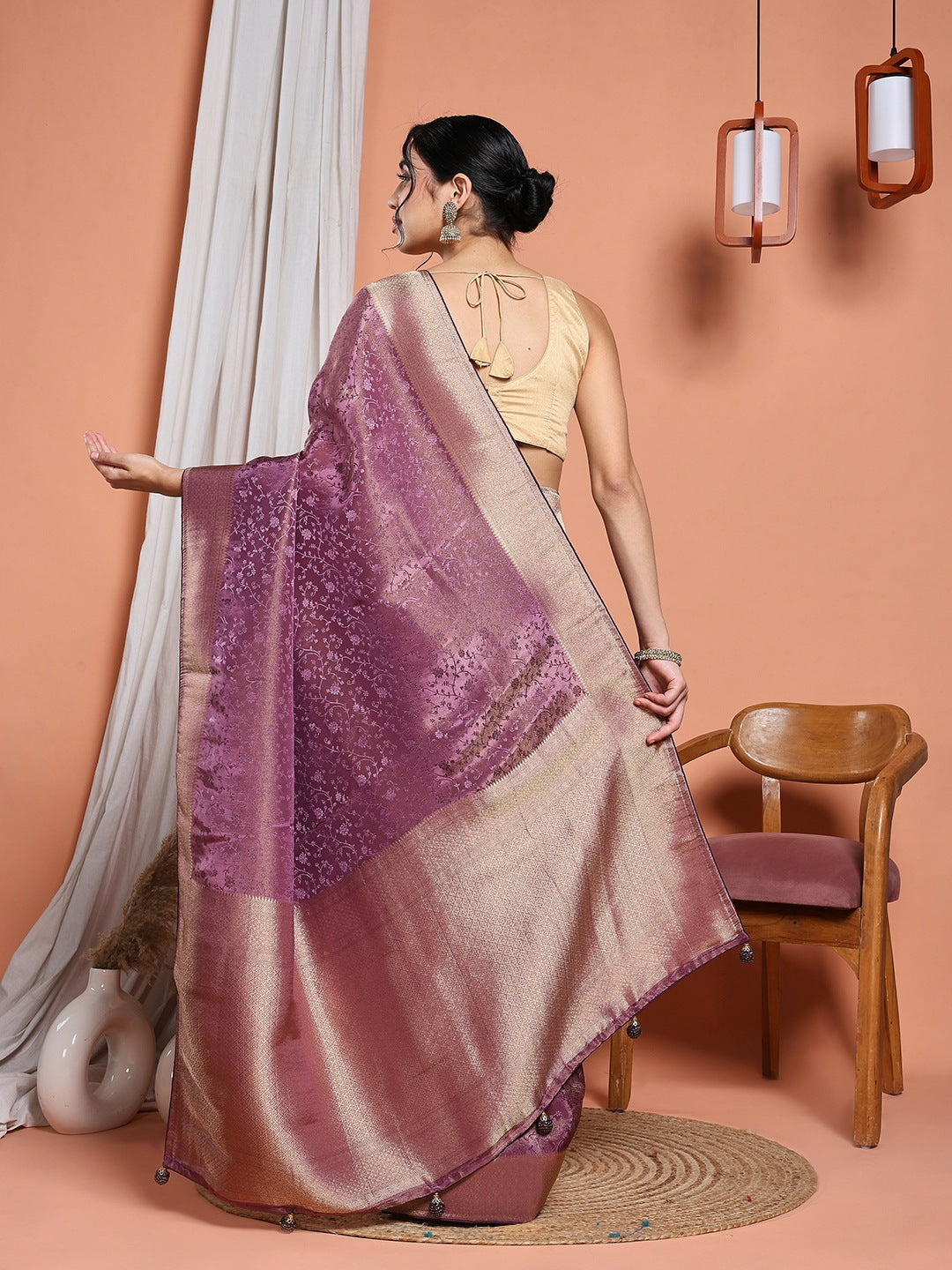 Woven Design Satin Saree