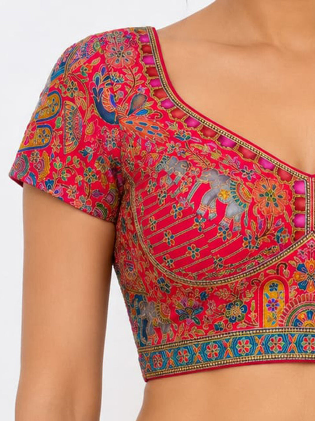 Premium Rani Embroidery Viscose Blouse Piece
