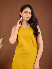 Plain Cotton Blend Shirt With Pant