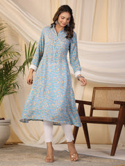 Printed Cotton Blend Kurta