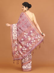 Digital Printed Tussar Woven Saree