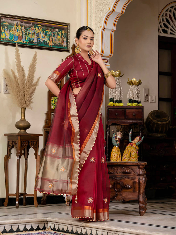 Woven Border Tissue Saree