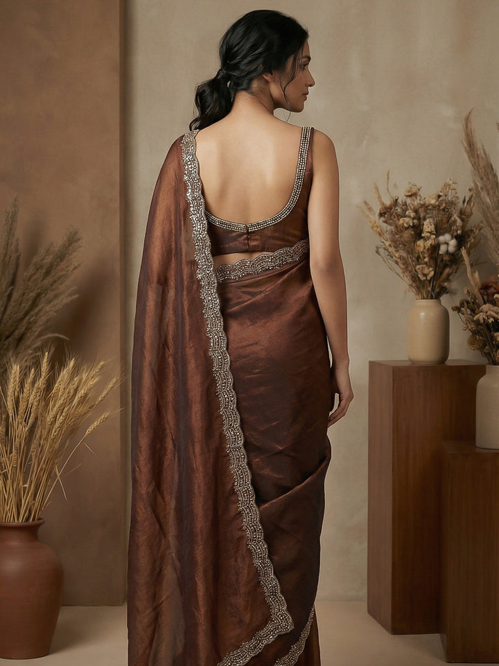Embroidered Georgette Saree
