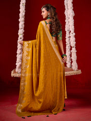 Plain Crepe Saree